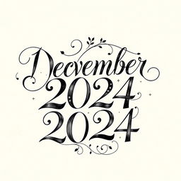 A beautiful and elegant calligraphy design featuring the date "December 04, 2024"