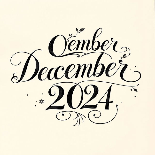 A beautiful and elegant calligraphy design featuring the date "December 04, 2024"