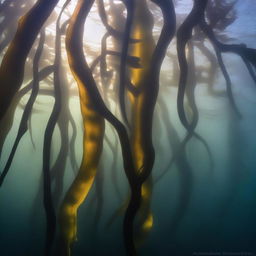 A high-resolution underwater photograph that captures the essence of a real-world Deep Kelp Forest