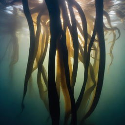 A high-resolution underwater photograph that captures the essence of a real-world Deep Kelp Forest