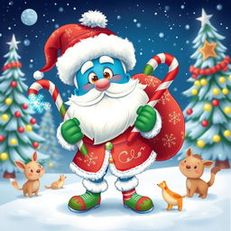 A festive and whimsical fictional Christmas character, inspired by classic holiday folklore
