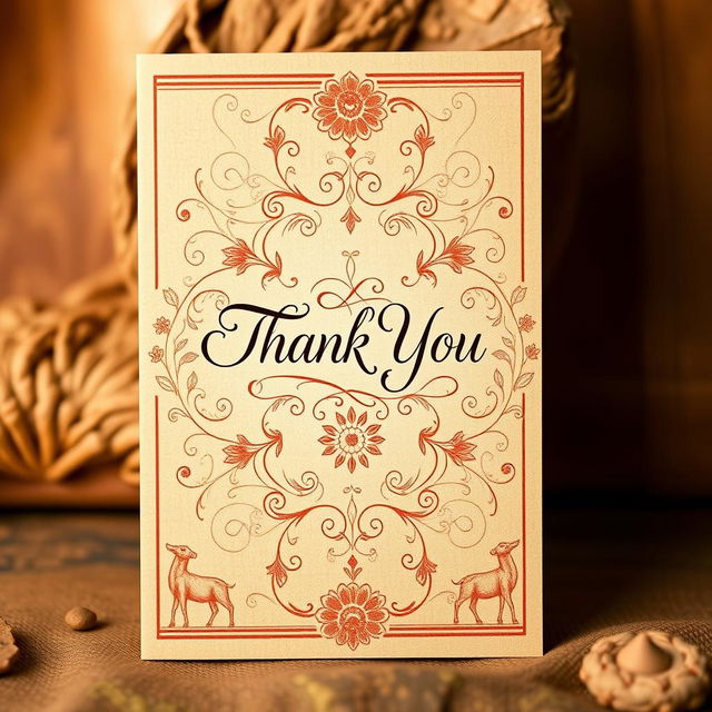 A beautifully designed gratitude card inspired by the ancient Indus Valley civilization