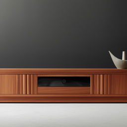 A simple yet luxurious TV unit, featuring clean lines, high-end materials, and a minimalist design.