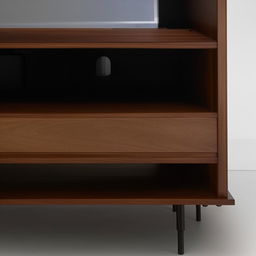 A simple yet luxurious TV unit, featuring clean lines, high-end materials, and a minimalist design.