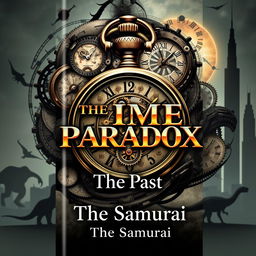 A captivating book cover for 'The Time Paradox', featuring an intricate, vintage watch as the focal point, showcasing its visible gears and cogs