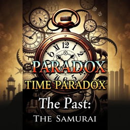 A captivating book cover for 'The Time Paradox', featuring an intricate, vintage watch as the focal point, showcasing its visible gears and cogs