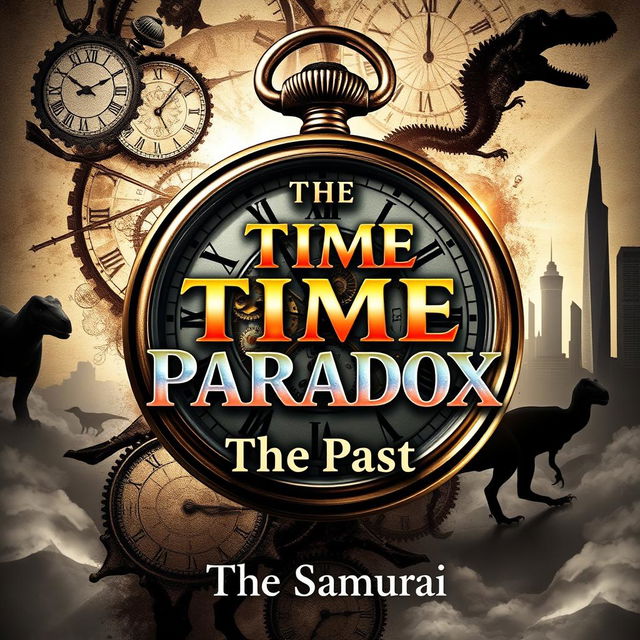 A captivating book cover for 'The Time Paradox', featuring an intricate, vintage watch as the focal point, showcasing its visible gears and cogs