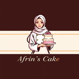 A luxury and attractive logo design for a bakery named 'Afrin's Cake Canvas'