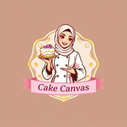 A luxury and attractive logo design for a bakery named 'Afrin's Cake Canvas'