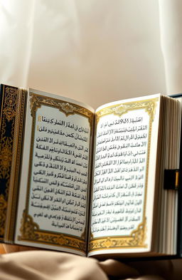 An intricately designed Islamic book written in Arabic