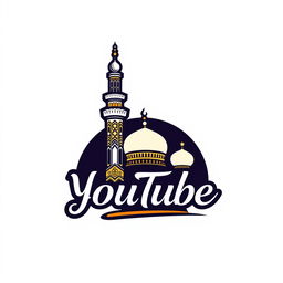 A stylish logo for a YouTube channel featuring an elegant Islamic minaret