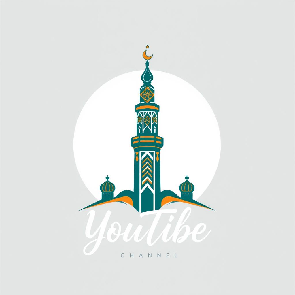 A stylish logo for a YouTube channel featuring an elegant Islamic minaret