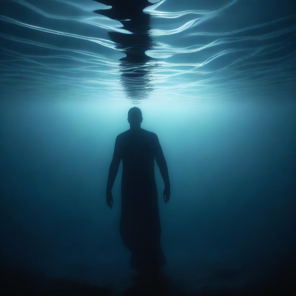 A high-quality digital art piece that illustrates a haunting, yet captivating underwater scene