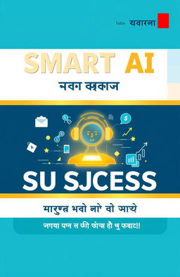 Design an eye-catching book cover for a guidebook titled 'Smart AI Success: চ্যাটজিপিট দিয়ে ব্যবসায় নতুন দিগন্ত
