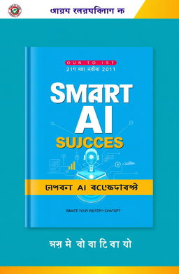 Design an eye-catching book cover for a guidebook titled 'Smart AI Success: চ্যাটজিপিট দিয়ে ব্যবসায় নতুন দিগন্ত