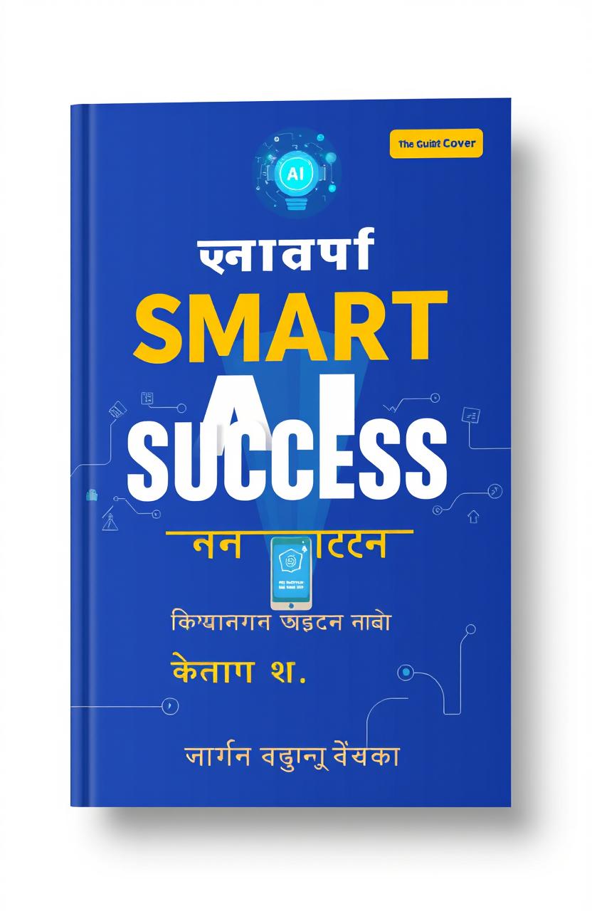 Design an eye-catching book cover for a guidebook titled 'Smart AI Success: চ্যাটজিপিট দিয়ে ব্যবসায় নতুন দিগন্ত