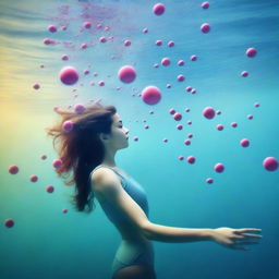 A high-quality digital art image that combines an underwater scene with Instagram statistics