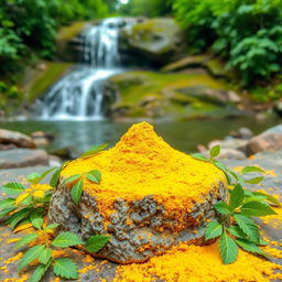 A serene and beautiful green scenery filled with lush foliage in the background