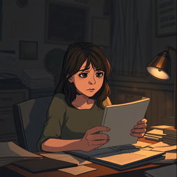 A soft music tune is playing in a dimly lit room with an atmosphere of melancholy