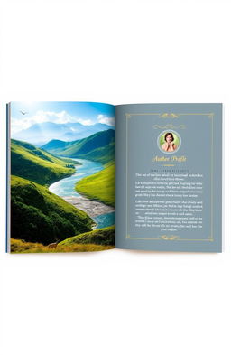 A book cover design for an A5 page, featuring a captivating image on one side that captures the essence of the book's theme