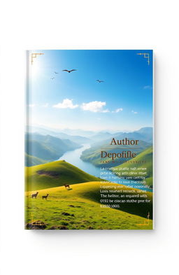 A book cover design for an A5 page, featuring a captivating image on one side that captures the essence of the book's theme