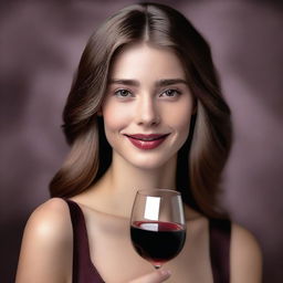 This is a hyper-realistic, high-quality image of a 23-year-old French model with straight brown hair