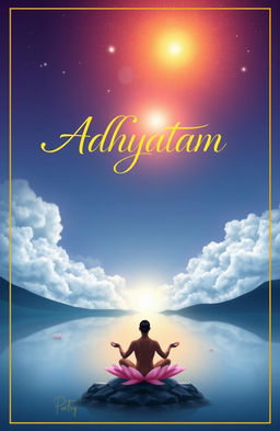 An artistic and thought-provoking cover for a poetry book, embodying the concept of 'adhyatam' (spirituality)
