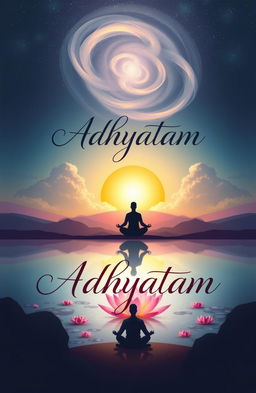 An artistic and thought-provoking cover for a poetry book, embodying the concept of 'adhyatam' (spirituality)
