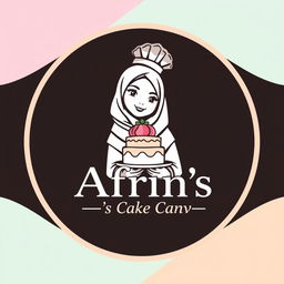 A luxurious and attractive line-style logo for a bakery named 'Afrin's Cake Canvas'