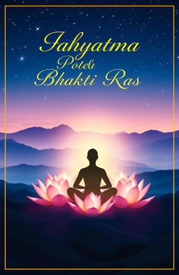 A serene and captivating poetry book cover featuring elements of Adhyatma (spirituality) and Bhakti Ras (devotional sentiment)