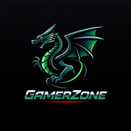 A modern and dynamic gaming logo featuring a stylized dragon symbolizing power and agility