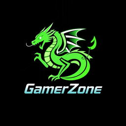 A modern and dynamic gaming logo featuring a stylized dragon symbolizing power and agility