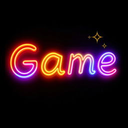 A vibrant and eye-catching neon sign reading 'Game Zone' in a stylish glowing glass string light design