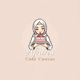 A luxury and attractive line-style logo for a bakery named 'Afrin's Cake Canvas'