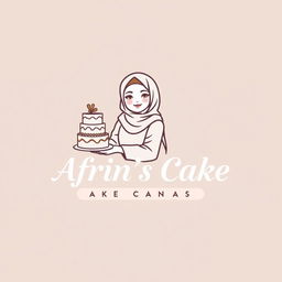 A luxury and attractive line-style logo for a bakery named 'Afrin's Cake Canvas'
