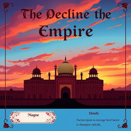 An illustrative and informative cover page for a history project centered on the decline of the Mughal Empire
