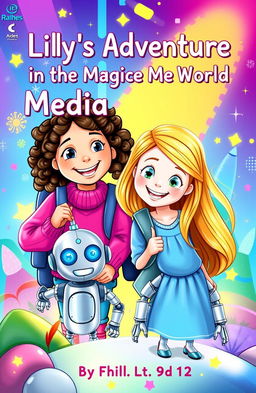 A colorful and whimsical book cover for 'Lily’s Adventure in the Magic Media World'