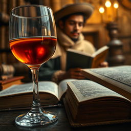 Close-up image featuring a pisco glass on the left side of the canvas