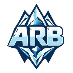 A sleek and modern logo design featuring the letters 'ARB' prominently, crafted to convey a sense of adventure and resilience suitable for a whiteout survival game