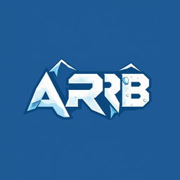 A sleek and modern logo design featuring the letters 'ARB' prominently, crafted to convey a sense of adventure and resilience suitable for a whiteout survival game