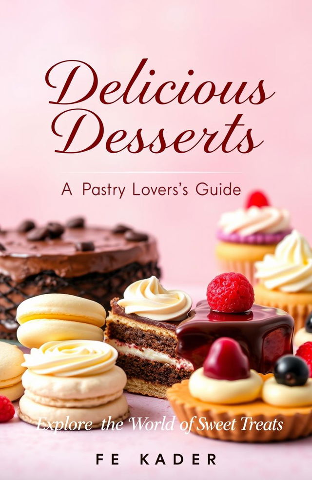 A stunning and colorful eBook cover for a pastry and dessert cookbook