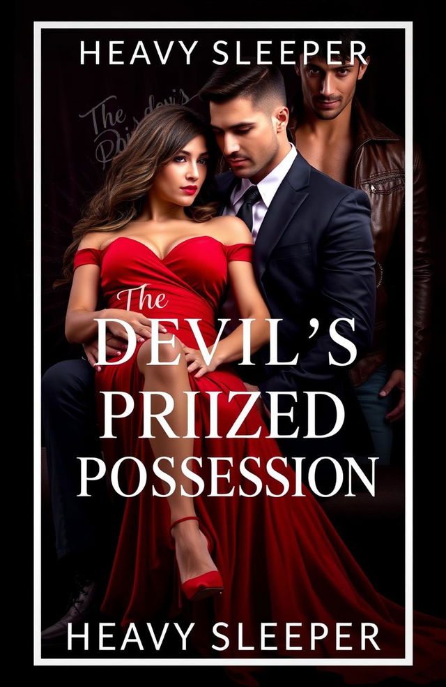 A stunning book cover design for 'The Devil's Prized Possession' by HeavySleeper, featuring a passionate couple