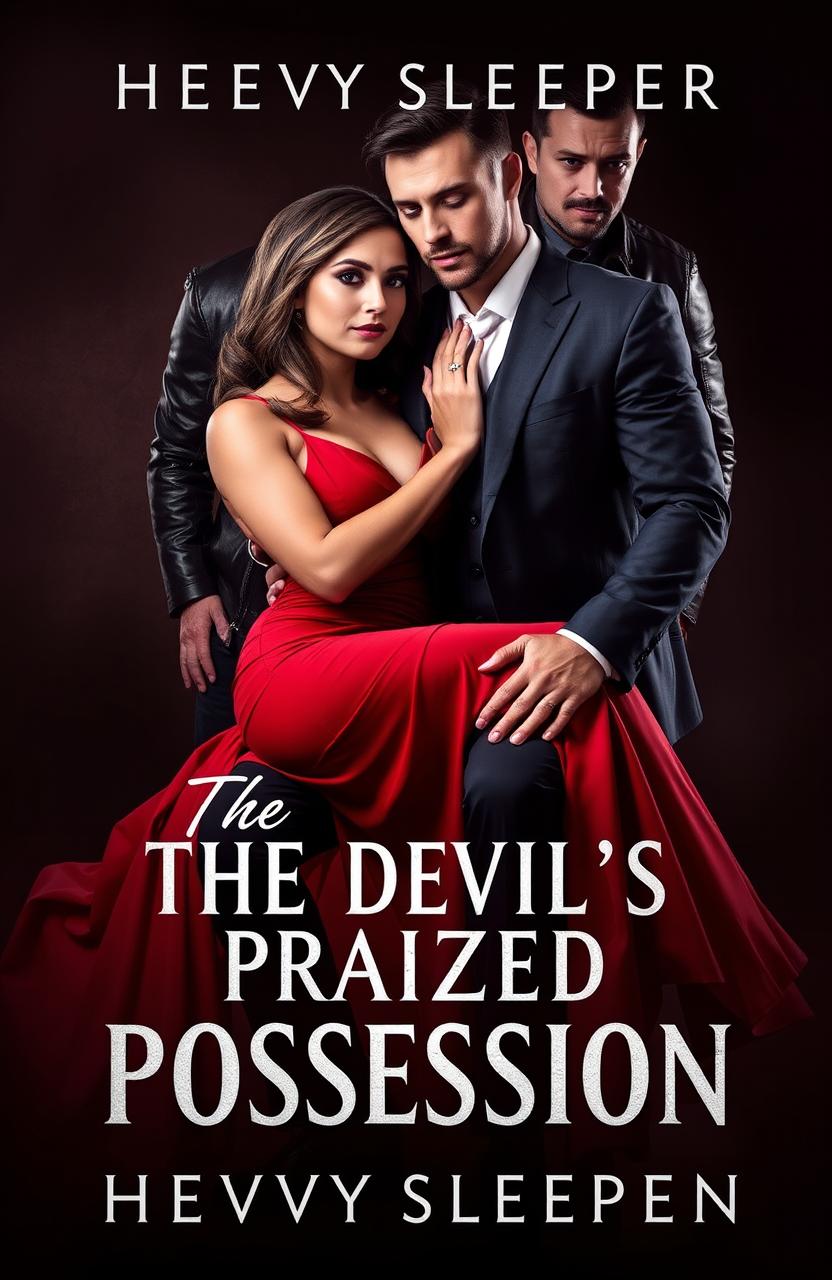 A stunning book cover design for 'The Devil's Prized Possession' by HeavySleeper, featuring a passionate couple