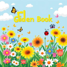 A charming children's book cover centered around a vibrant floral theme