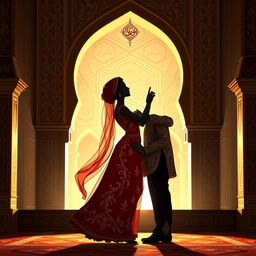 A beautiful and elegant piece of Muslim sensual art, featuring intricate geometric patterns and calligraphy