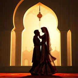 A beautiful and elegant piece of Muslim sensual art, featuring intricate geometric patterns and calligraphy