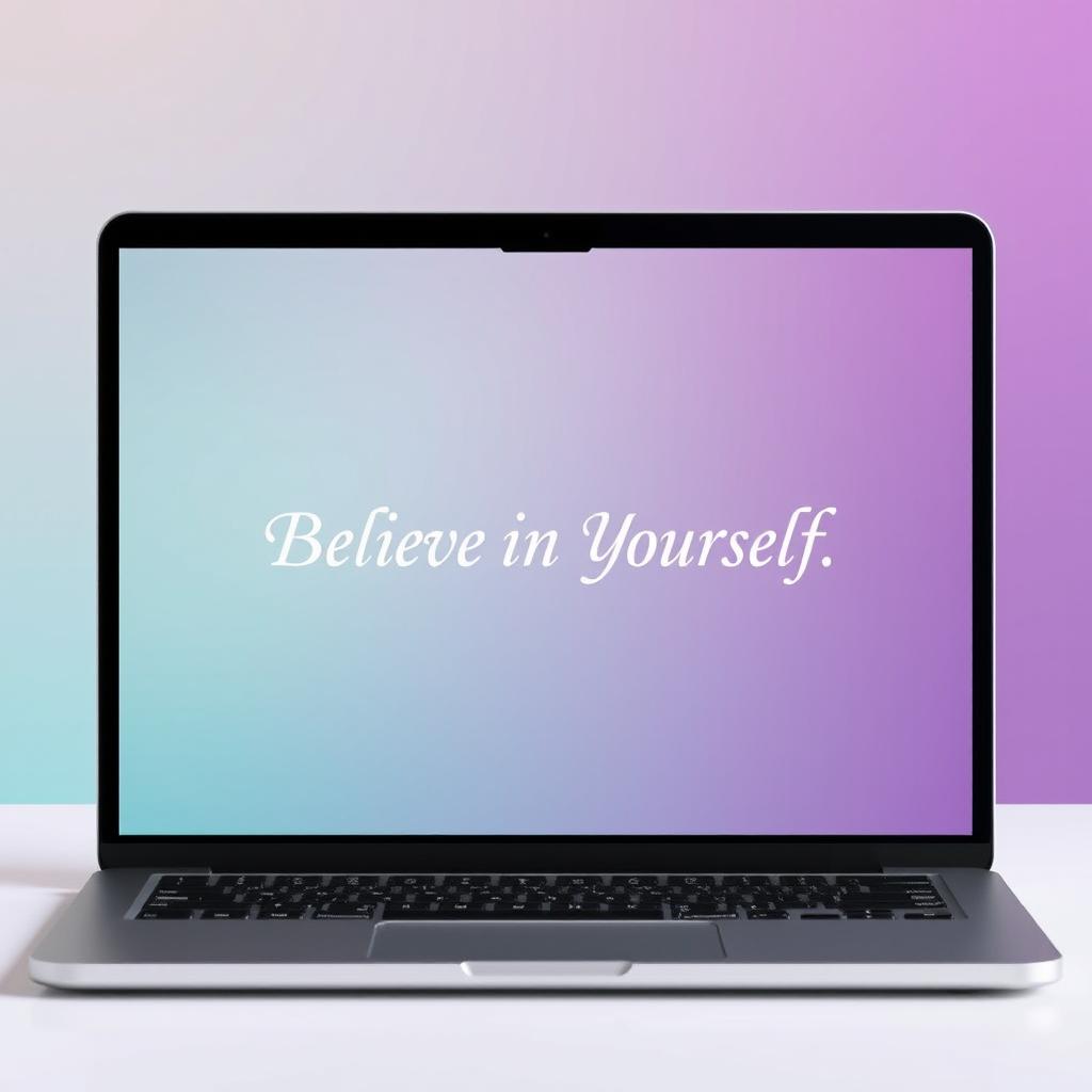 A minimalist laptop wallpaper featuring an inspirational quote in elegant typography
