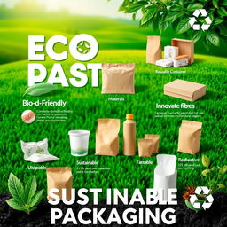 A visually striking poster showcasing innovative sustainable packaging solutions