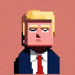 A high-quality pixel art image of Donald Trump