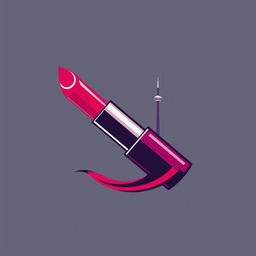 A creatively designed logo that seamlessly incorporates elements of lipstick into a recognizable location symbol